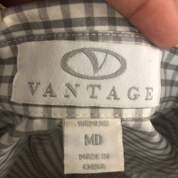 White & Grey Check Button Down - Picture 6 of 6